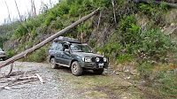 10-squeezing under a fallen tree on White Star Track 